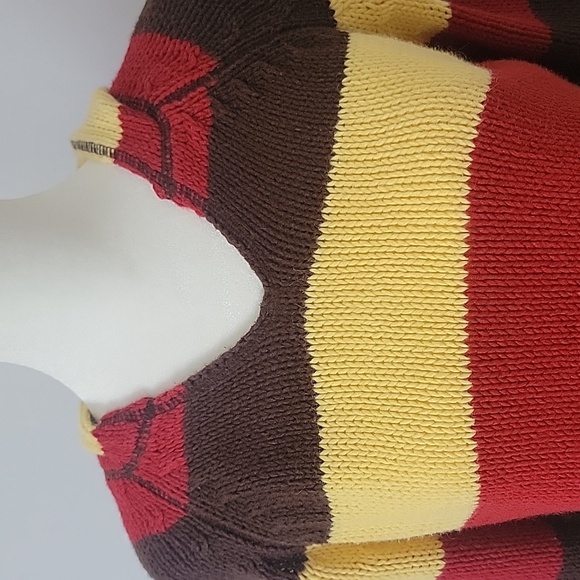 Next Era Juniors XL Striped Knitted V Neck Boho Hoodie Sweater - Picture 2 of 11